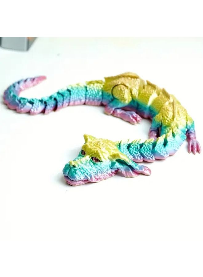 Colorful 3D Printed Articulated Dilophosaurus Dragon Poseable Collectible Home Decor - Image 4